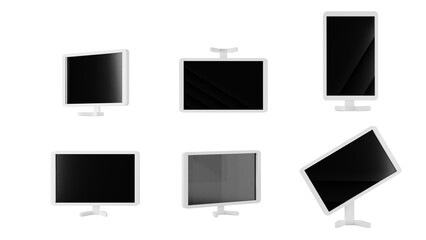 light black multi screen tv PNG