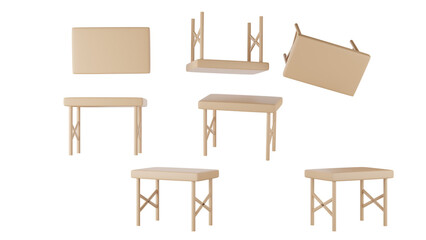 wooden chair and table Png