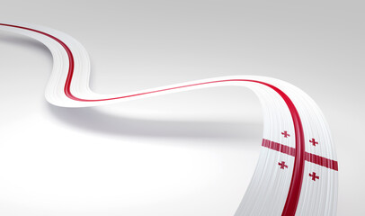3d Flag Of Georgia 3d Waving Ribbon Flag Isolated On White Background, 3d illustration