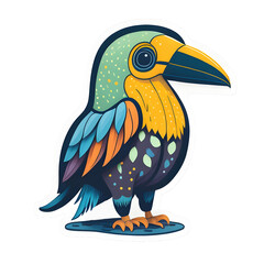 Toucan Sticker illustration, Png Image Ready To Use. Animal Sticker Design Series