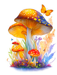 mushrooms on a white