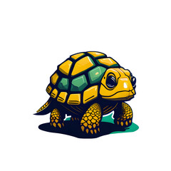 Fototapeta premium Tortoise Sticker illustration, Png Image Ready To Use. Animal Sticker Design Series