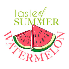 painted card with watermelon