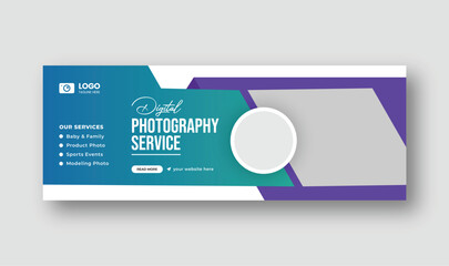 Photography services social media Facebook cover web banner template