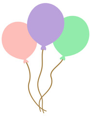 Balloon Purple Green Pink SVG