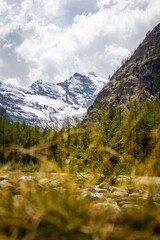 Fototapeta na wymiar Landscape during spring of Gran Paradiso mountain, Aosta Valley, Italy