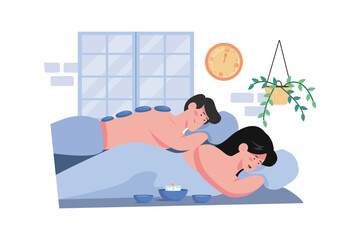 Obraz premium A couple spends the day pampering themselves with spa treatments and massages.