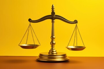 Scales of justice, Symbol of justice in the courtroom background. Generative AI