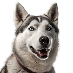 Fototapeta premium Siberian husky isolated on transparent background.