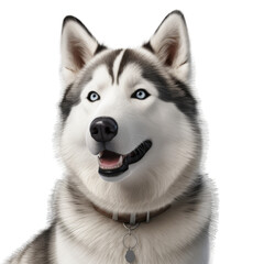 Obraz premium Siberian husky isolated on transparent background.