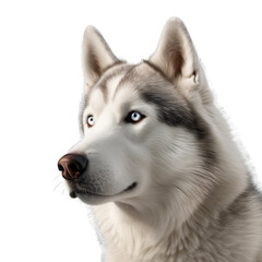 Obraz premium Siberian husky isolated on transparent background.