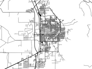 Vector road map of the city of  Alamogordo New Mexico in the United States of America on a white background.