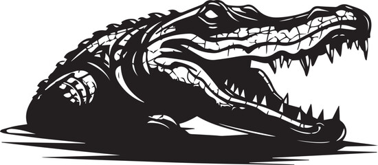 Crocodile head , crocodile silhouette vector Illustration, on a isolated background, SVG
