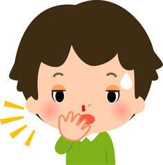 鼻血が出ている男の子