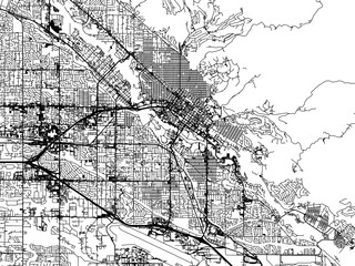 Obraz premium Vector road map of the city of Boise Idaho in the United States of America on a white background.