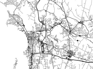 Obraz premium Vector road map of the city of Burlington Vermont in the United States of America on a white background.