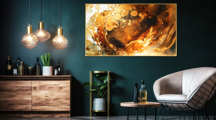 Luxurious Wall Impressions - Mock-up  Abstract Art- made with Generative AI