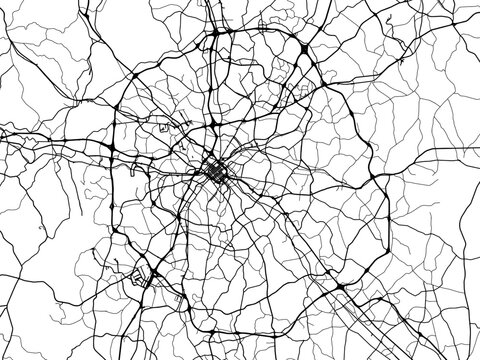 Vector road map of the city of  Charlotte North Carolina in the United States of America on a white background.
