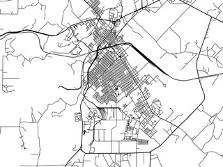 Vector road map of the city of  Brownwood Texas in the United States of America on a white background.