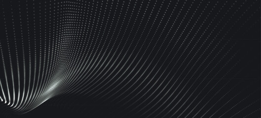 Abstract digital wave of particles. Futuristic point wave. Technology background vector. 3D rendering.