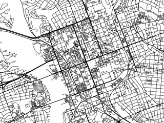 Vector road map of the city of  Columbia Center South Carolina in the United States of America on a white background.
