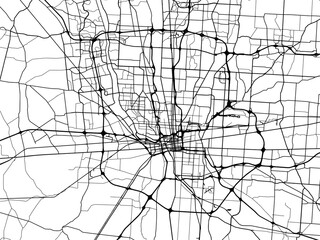 Vector road map of the city of  Columbus Ohio in the United States of America on a white background.