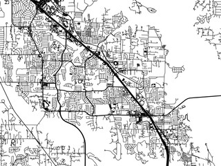 Vector road map of the city of  Corinth Texas in the United States of America on a white background.