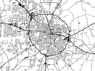 Obraz premium Vector road map of the city of Dothan Alabama in the United States of America on a white background.