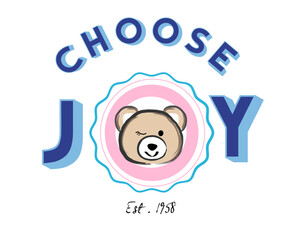 choose joy slogan and bear vector