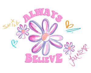 brush daisy flower design vector