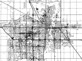 Vector road map of the city of  Fargo North Dakota in the United States of America on a white background.