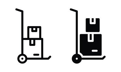 Trolley icon with outline and glyph style.