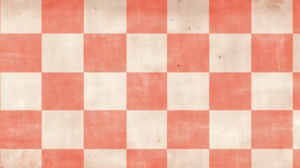 Textured red and white checked pattern background. Generative ai composite.