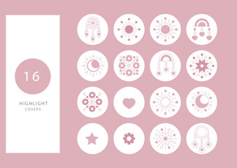 Highlight covers backgrounds. Icons of baby items