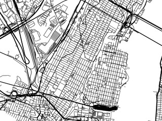 Vector road map of the city of  Hoboken New Jersey in the United States of America on a white background.