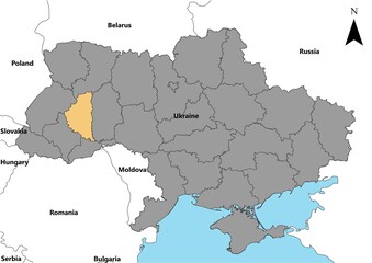 Ternopilska Ukraine map Europe country