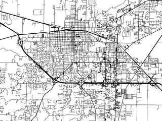 Vector road map of the city of  Jonesboro Arkansas in the United States of America on a white background.