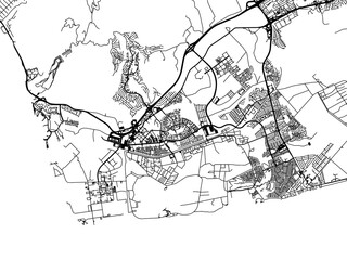 Obraz premium Vector road map of the city of Kapolei Hawaii in the United States of America on a white background.