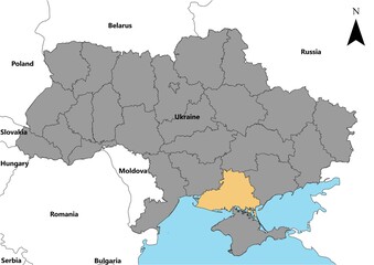 Khersonska Ukraine map Europe country