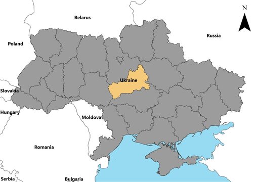 Cherkaska Ukraine map Europe country