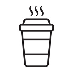 Coffee cup vector icon. Paper coffee cup icon isolated on white background.