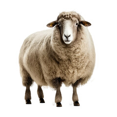 foreign sheep isolated on white