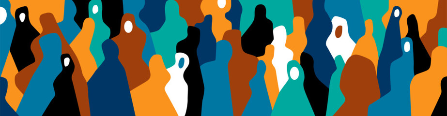 
People of different nationalities abstract vector illustration , background