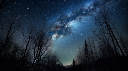 Fototapeta premium Starry night sky. Beautiful landscape. AI generative.