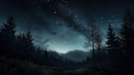 Fototapeta na wymiar Starry night sky. Beautiful landscape. AI generative.