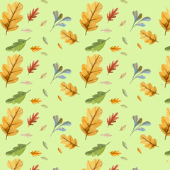 Fototapeta na wymiar autumn leaves for pattern seamless on pastel background