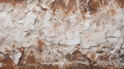 White and brown rough grained stone or concrete stucco. AI generative.