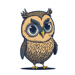 Owl Vector Image, Cute Owl Illustration