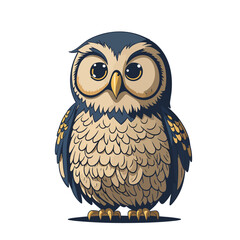 Owl Vector Image, Cute Owl Illustration