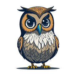 Owl Vector Image, Cute Owl Illustration